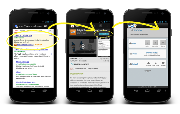 Conecta tu aplicación con tu campaña de PPC en smartphones